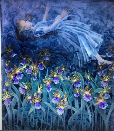 Luna and the orquidea floral